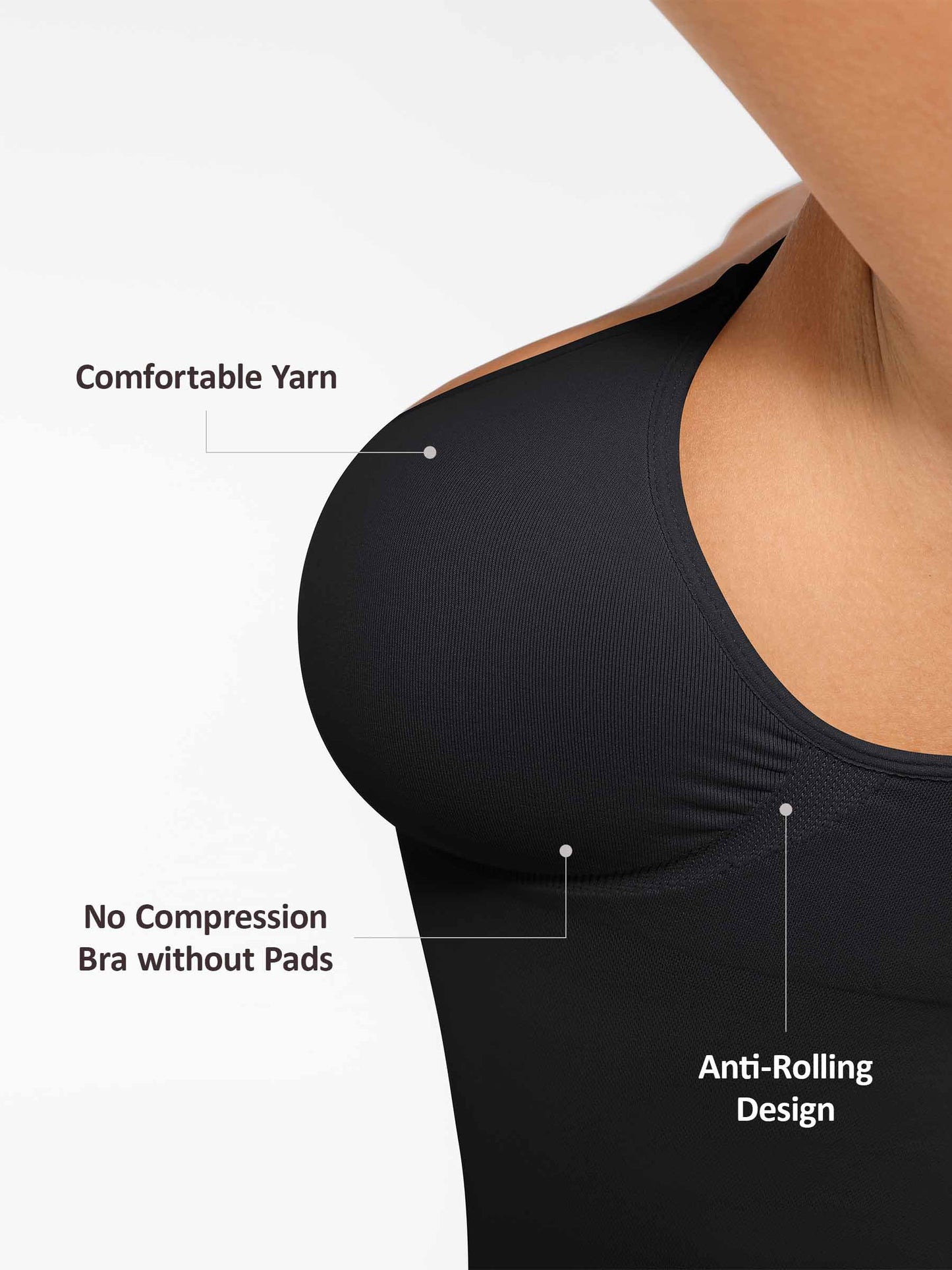 Feelingirl Second Skin Bust Support Tummy Control Shaping Tank Top
