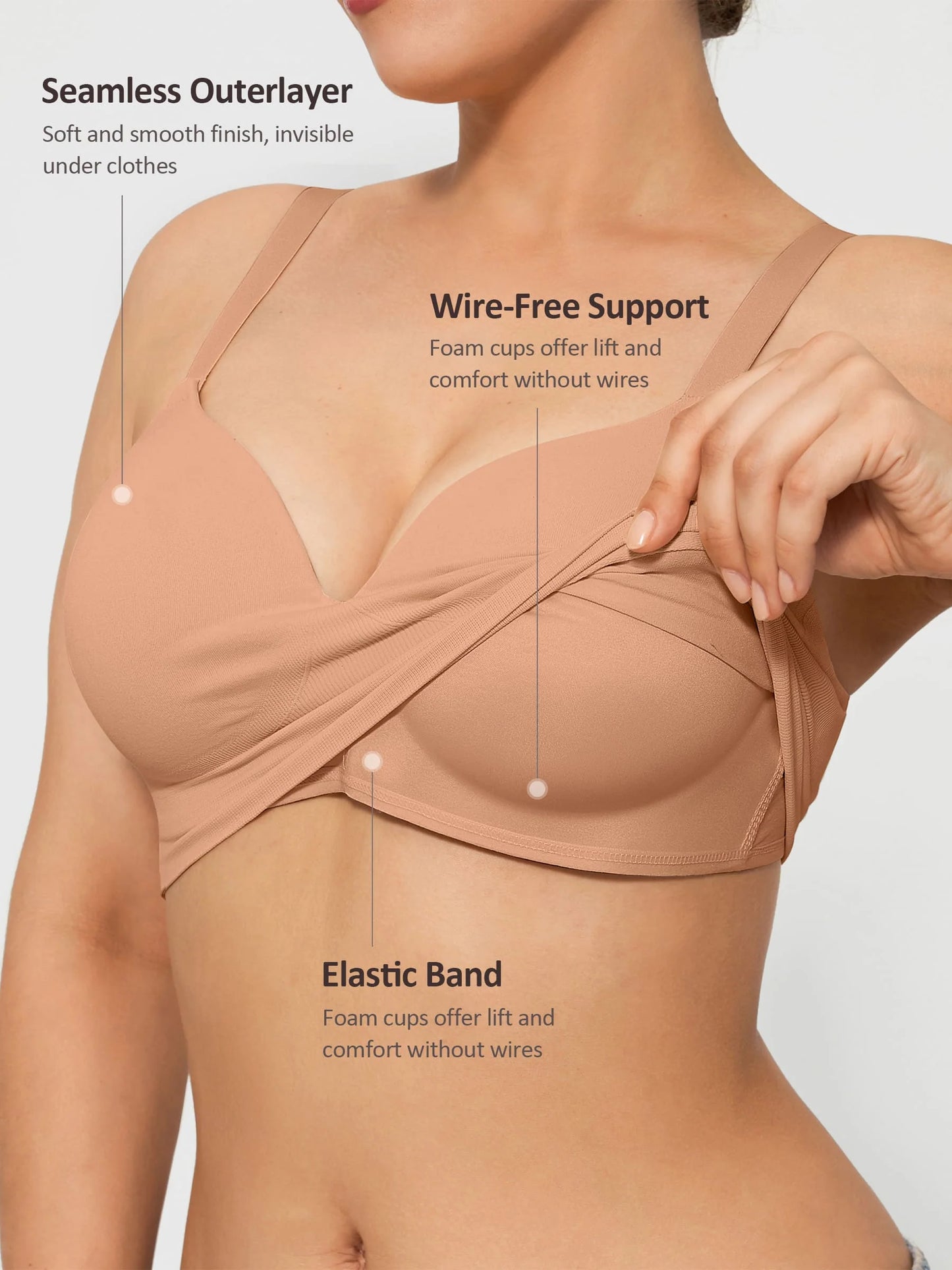 Feelingirl 1 Push-Up Seamless Bra + 1 Smooth Seamless Bra