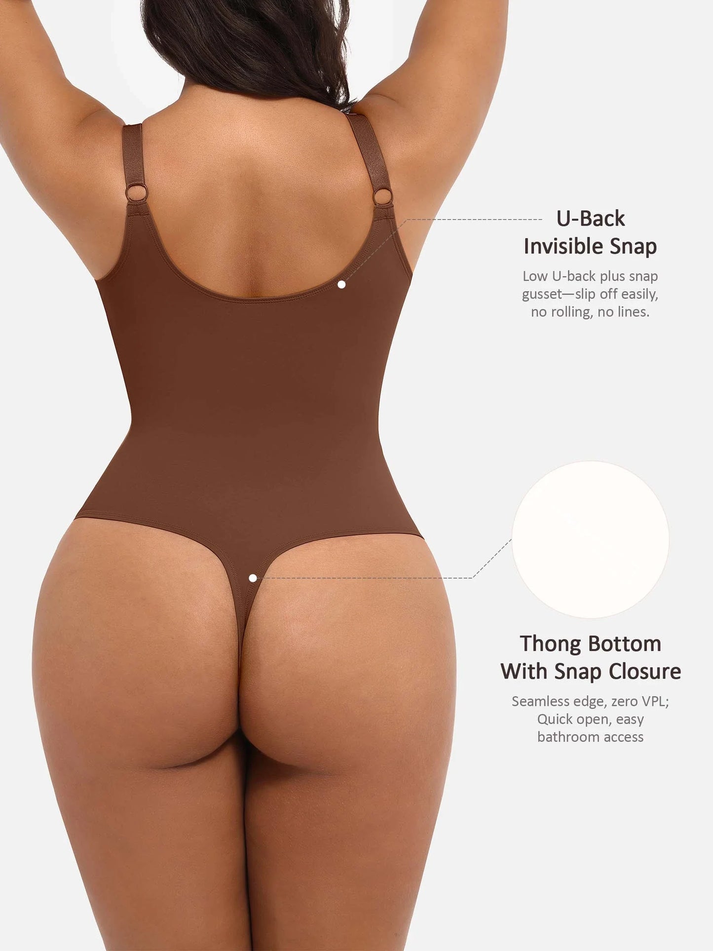 Feelingirl Deep V Neck Tummy Control Shapewear Bodysuit