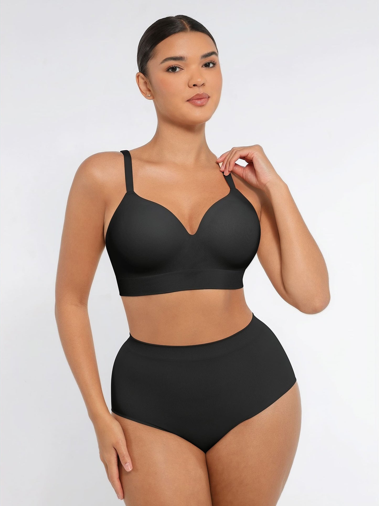 Feelingirl Wireless Push-Up Bra & Seamless Tummy Control Brief Set
