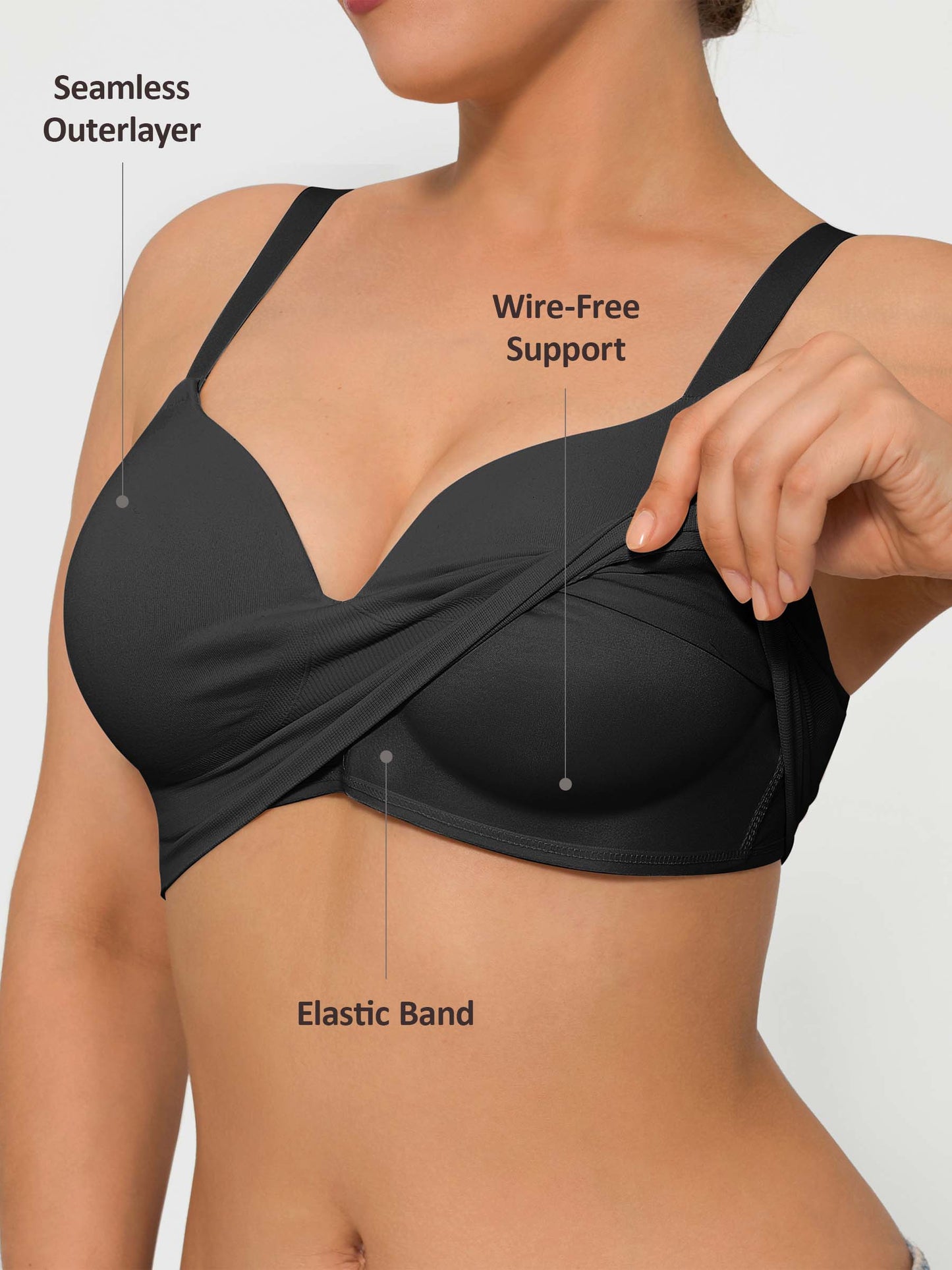 Feelingirl Full Coverage Push-Up Comfort Wireless Bra