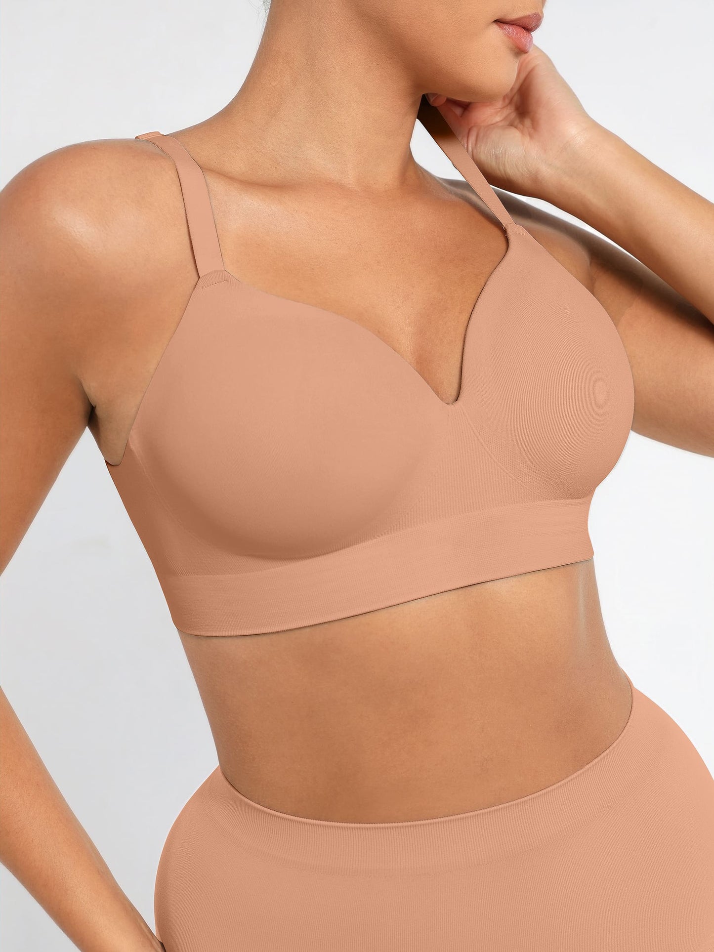 Feelingirl Wireless Push-Up Bra & Seamless Tummy Control Brief Set