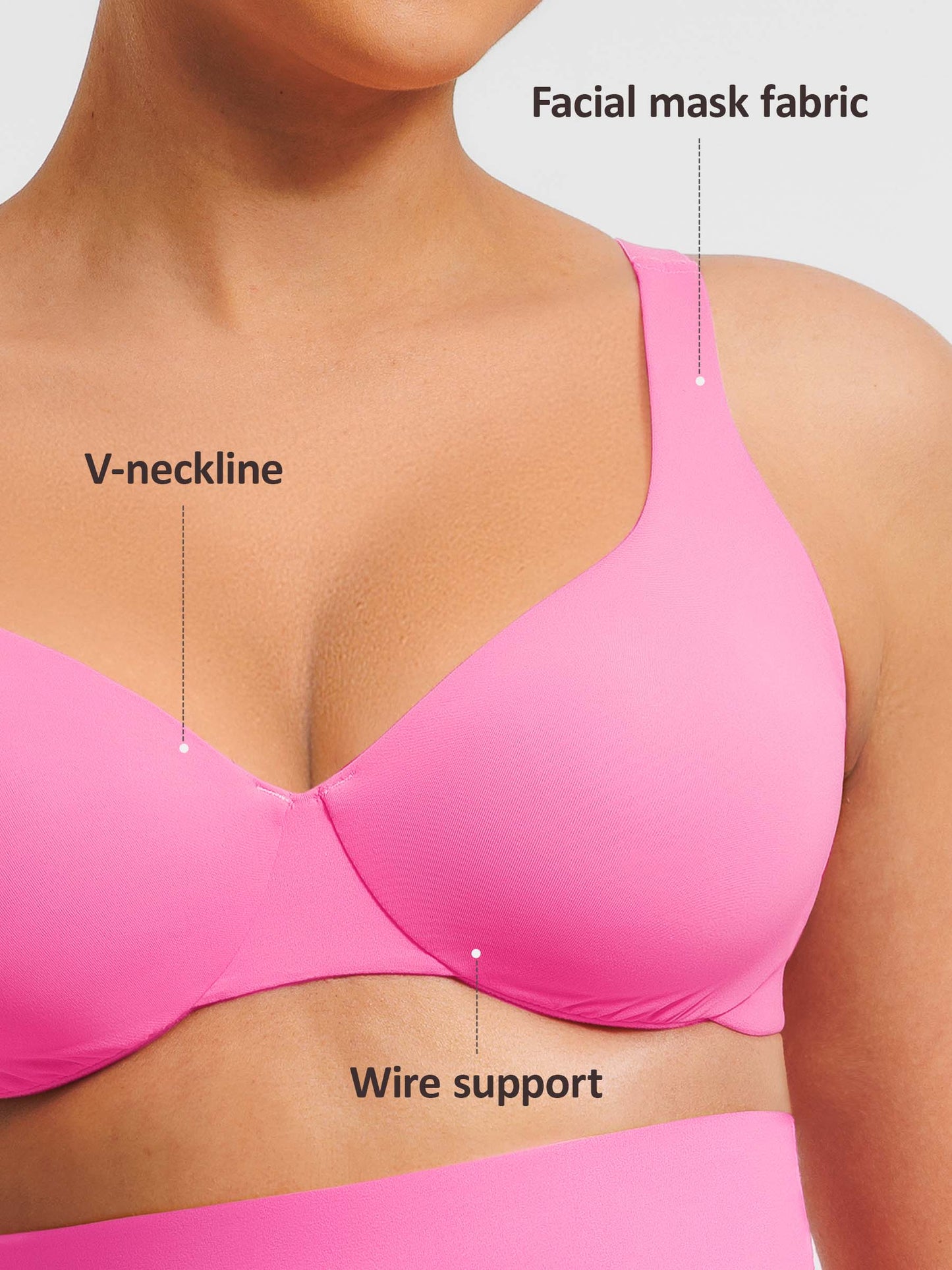 Feelingirl Adjustable Deep V-Neck Underwire Bra