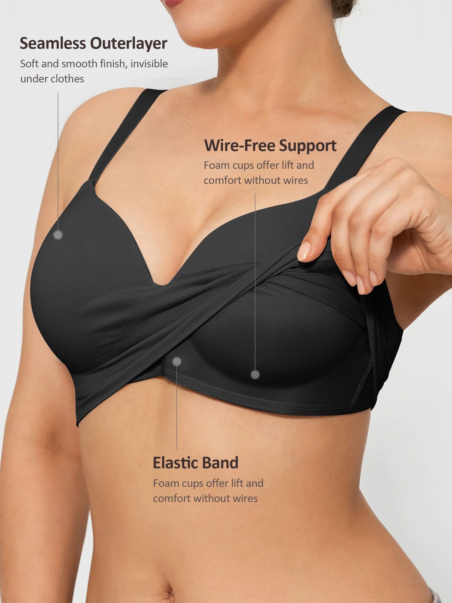 Feelingirl 1 Push-Up Seamless Bra + 1 Smooth Seamless Bra