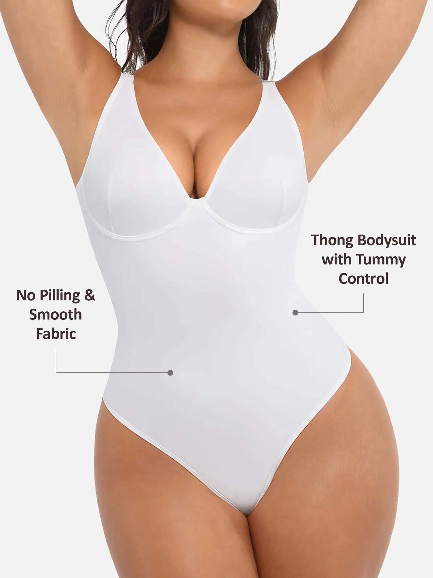 Feelingirl V Neck Tummy Control Bodysuit