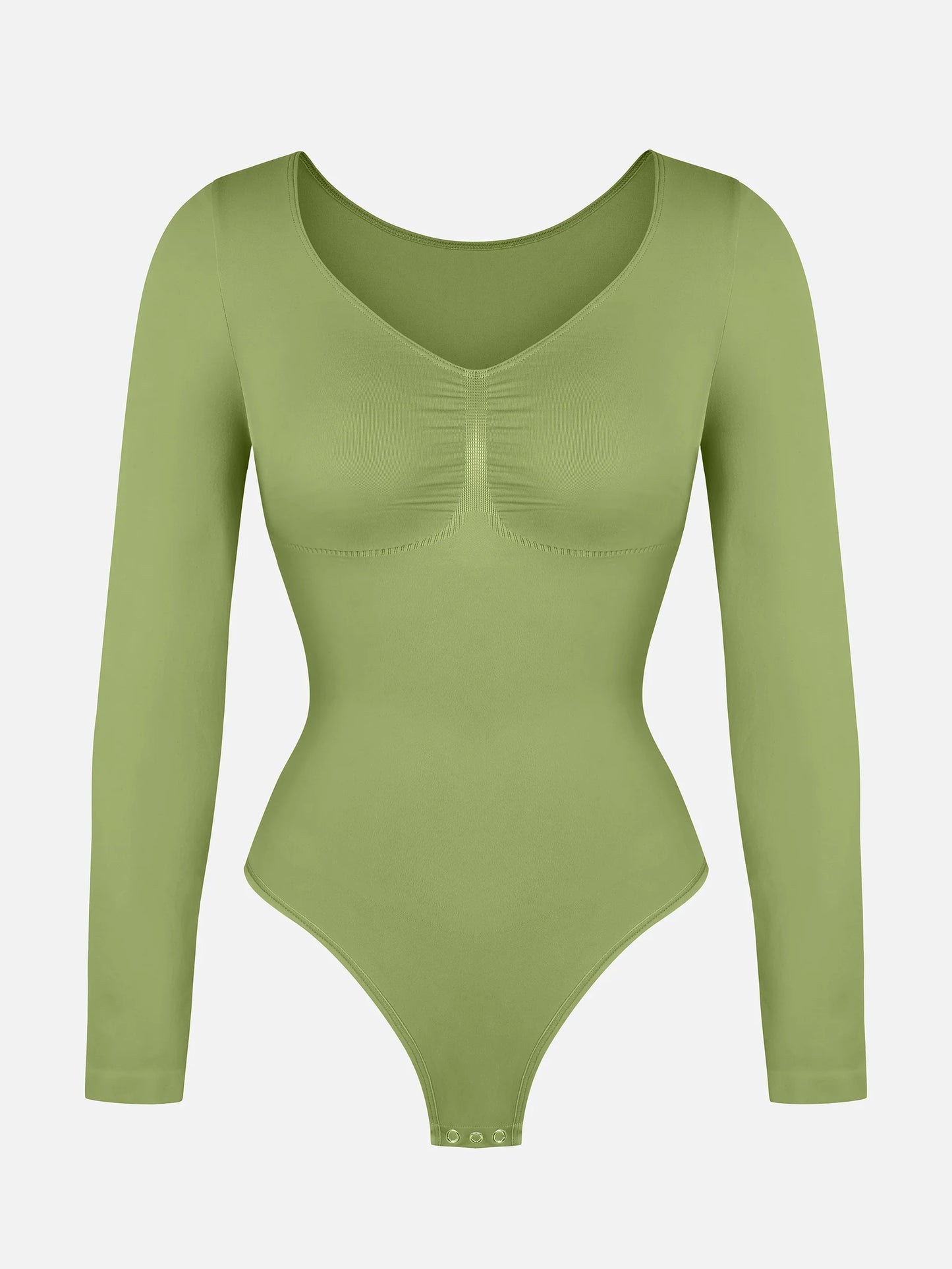 Feelingirl Seamless Long Sleeve Tummy Control Thong Bodysuit