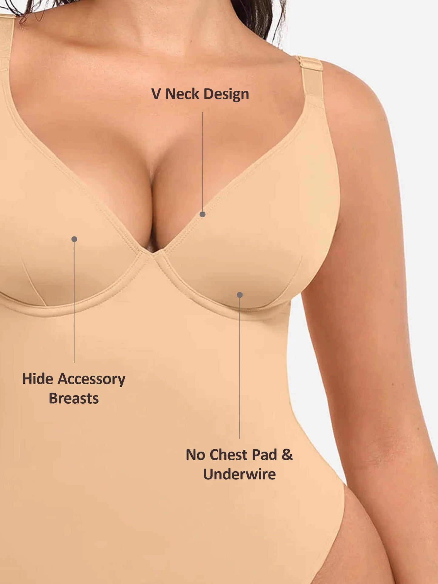 Feelingirl V Neck Tummy Control Bodysuit
