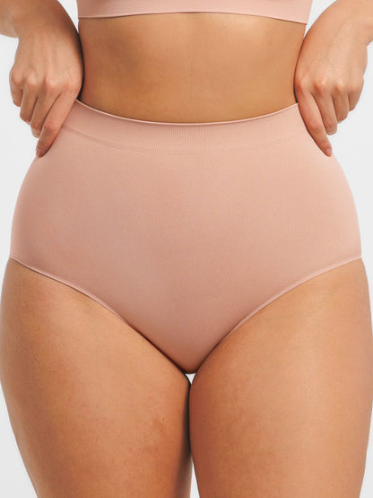Feelingirl Seamless High-Waist Tummy Control Antibacterial Peach Hip Brief