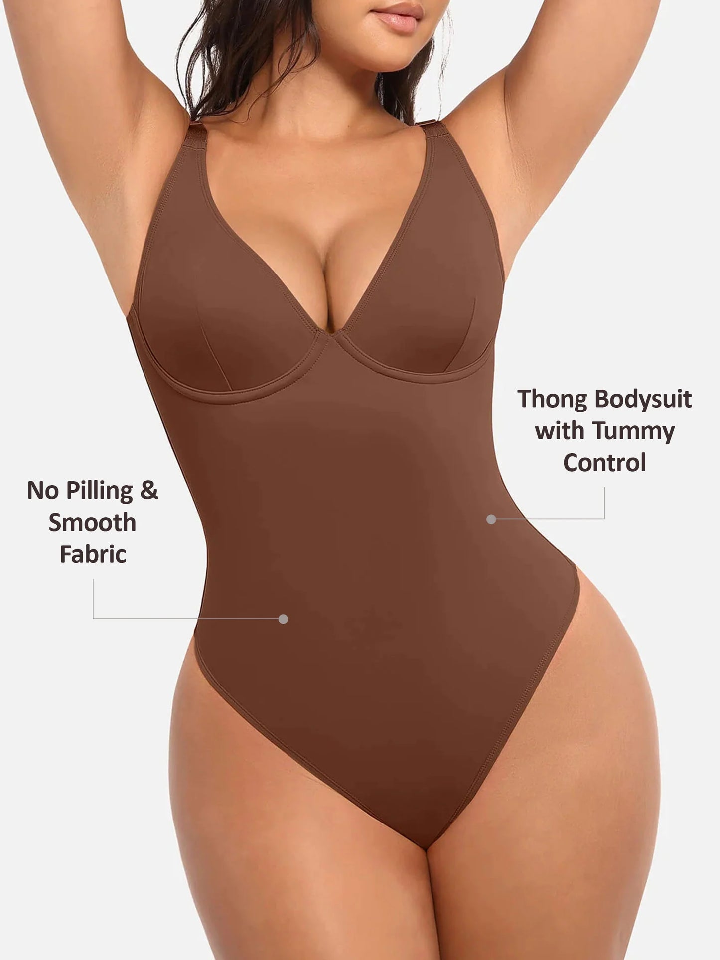 Feelingirl V Neck Tummy Control Bodysuit