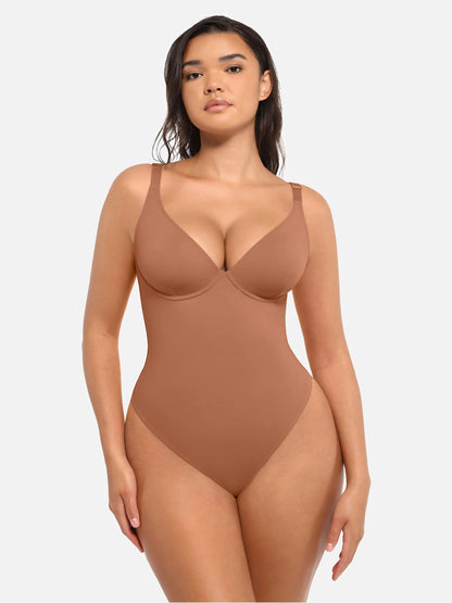 Feelingirl Deep V Neck Tummy Control Shapewear Bodysuit