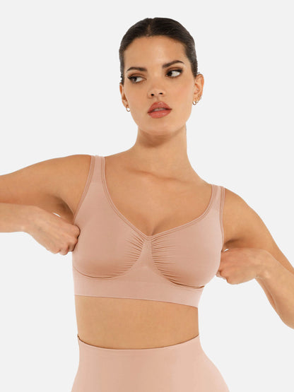 Feelingirl No Underwire Wide Straps Everyday Bra Bundle