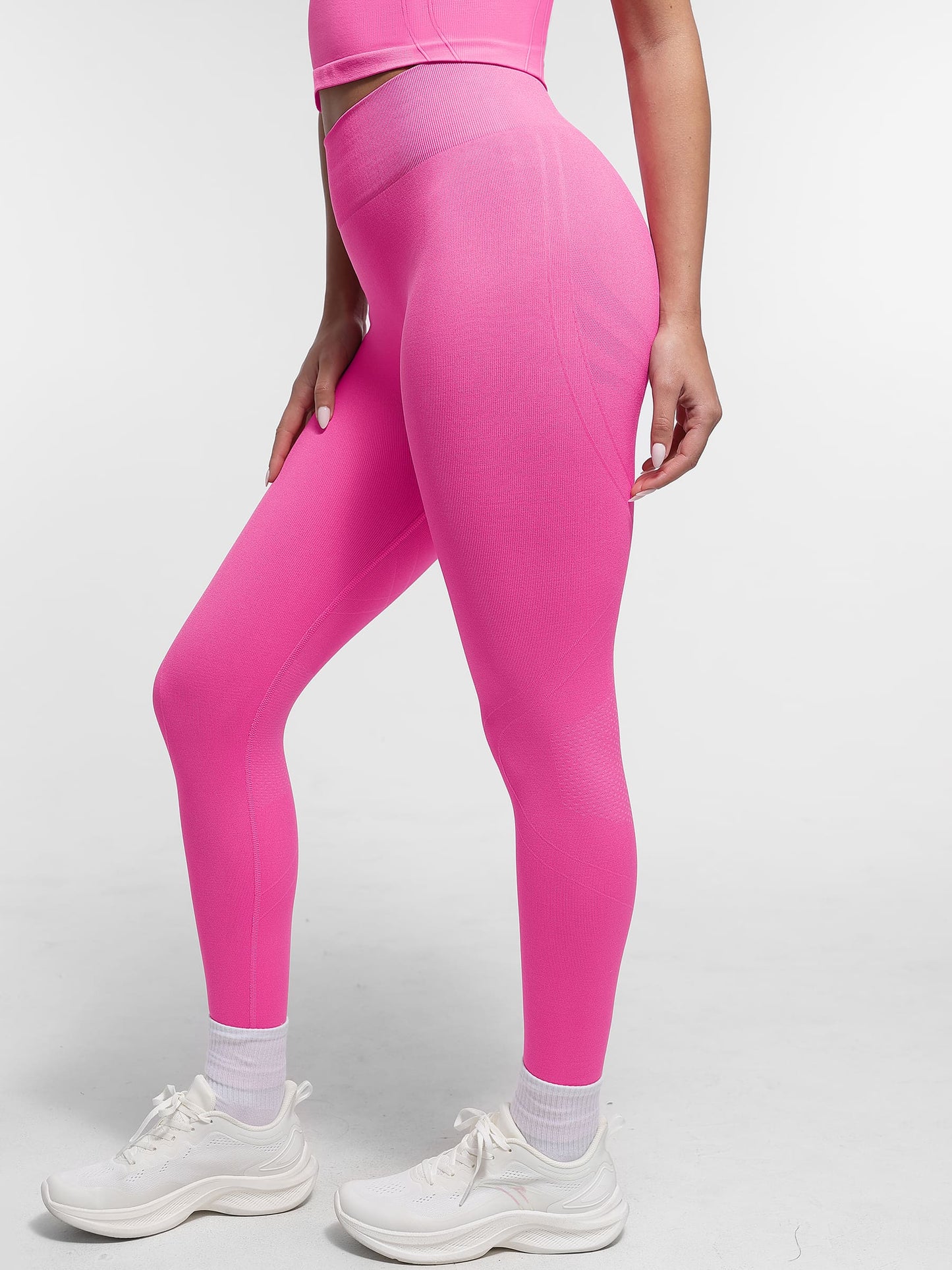 Feelingirl Seamless High Waist Yoga Leggings for Women with Double Layer Waistband