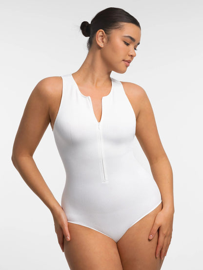 Feelingirl Seamless Tummy Control Invisible Zipper Shaping Bodysuit