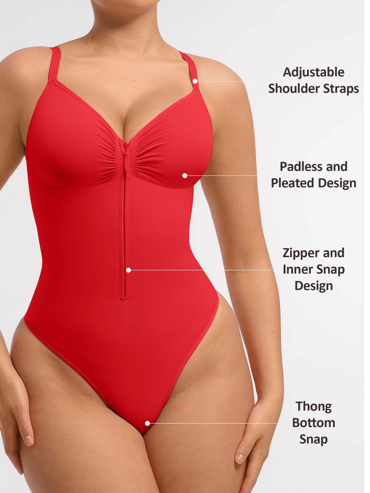 Feelingirl Tummy Control Seamless Zipper Shaping Bodysuit [BOGO]