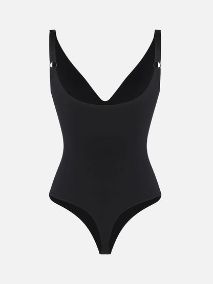 Feelingirl 2-Pack Deep V Neck Tummy Control Shapewear Bodysuit Bundle