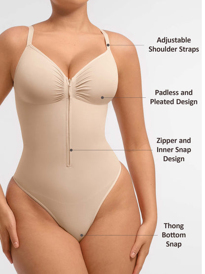 Feelingirl Tummy Control Seamless Zipper Shaping Bodysuit [BOGO]