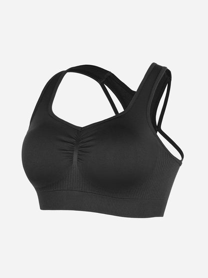 Feelingirl Seamless Racerback Sports Bra with Removable Pads and Support Fit