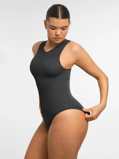 Feelingirl Tummy-Shaping Seamless Zipper Bodysuit