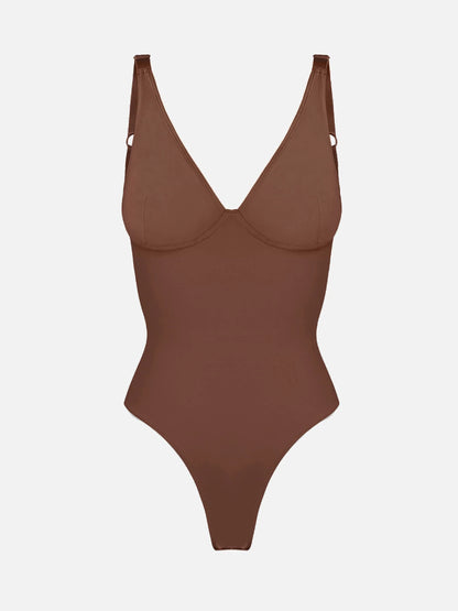 Feelingirl V Neck Tummy Control Shaping Bodysuit