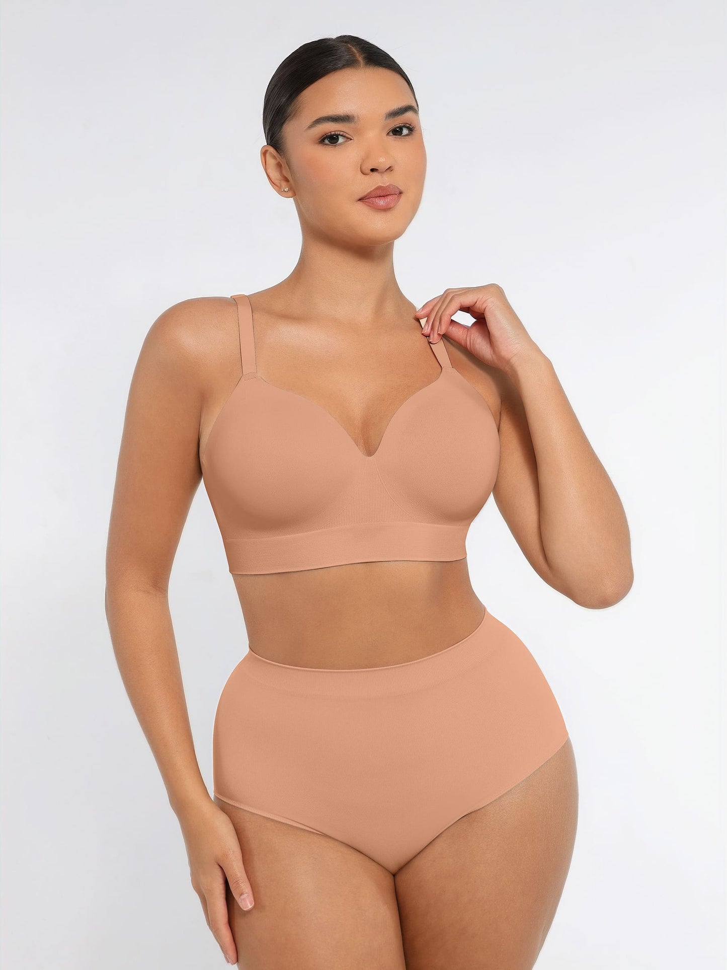 Feelingirl Wireless Push-Up Bra & Seamless Tummy Control Brief Set