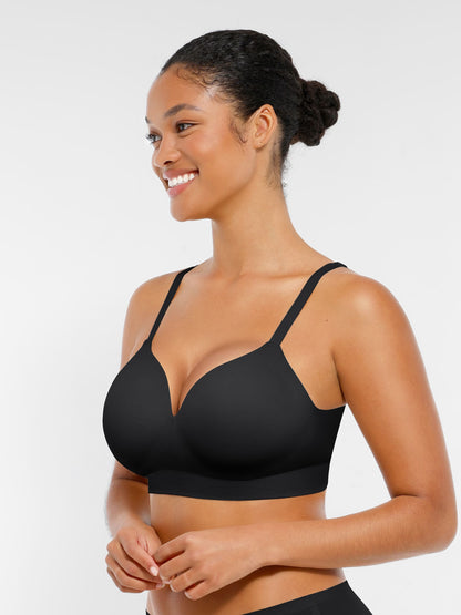 Feelingirl Wireless Seamless Push-Up V-neck Bra