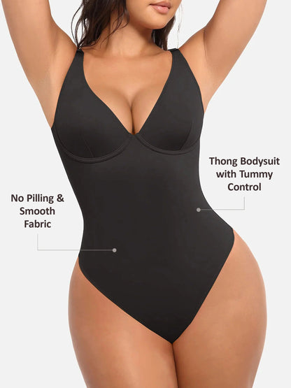 Feelingirl V Neck Tummy Control Bodysuit