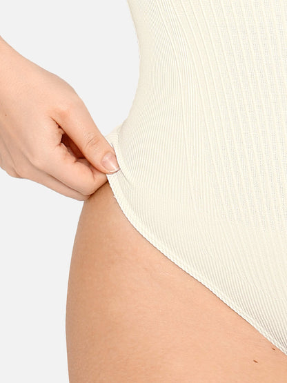 Feelingirl Tummy Control Slimming V Neck Thong Bodysuits