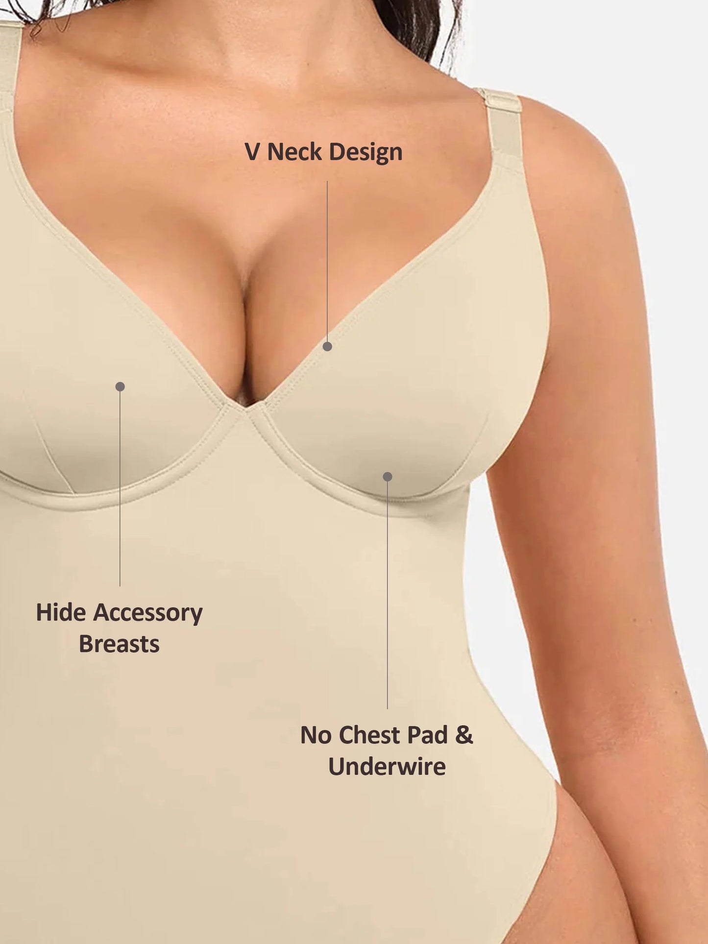 Feelingirl V Neck Tummy Control Bodysuit