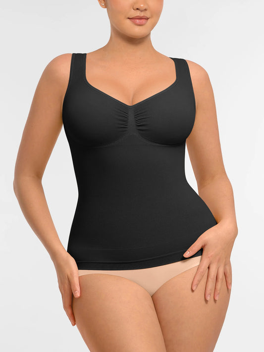 Feelingirl Bust Support Waist and Abdomen Control Shape  Wide Straps Tank Top