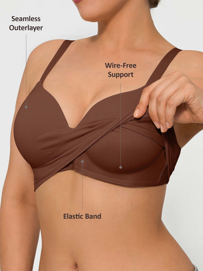 Feelingirl Wireless Push-Up Seamless Comfort Full Coverage Bra