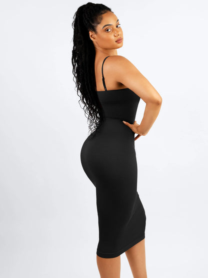 Feelingirl Seamless Shaping Slip Dress with Built-In Bra and Adjustable Straps
