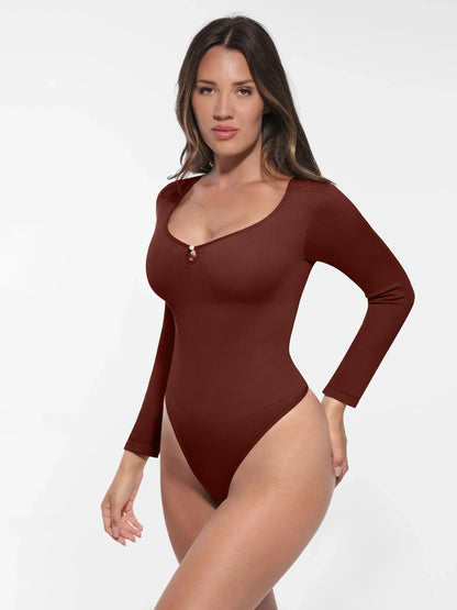 Feelingirl Seamless Ribbed Bodysuit