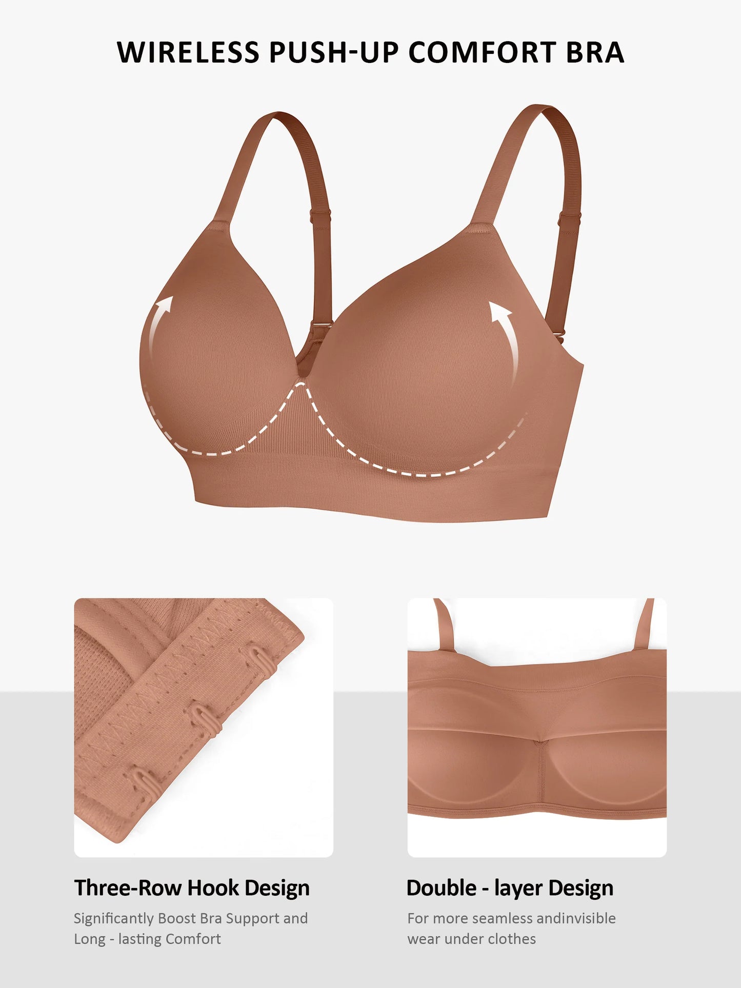 Feelingirl 1 Push-Up Seamless Bra + 1 Smooth Seamless Bra