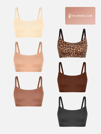 Feelingirl Everyday Wireless Invisible Square Neck Bra Bundle