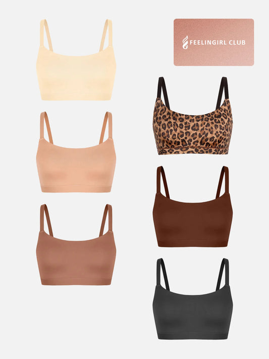 Feelingirl Everyday Wireless Invisible Square Neck Bra Bundle