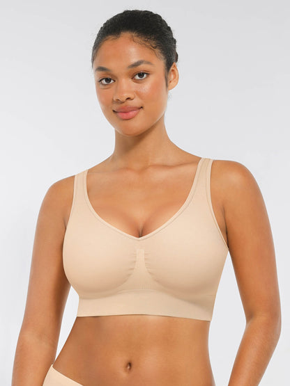 Feelingirl Seamless Comfort Bra with Smoothing Support and Adjustable Straps