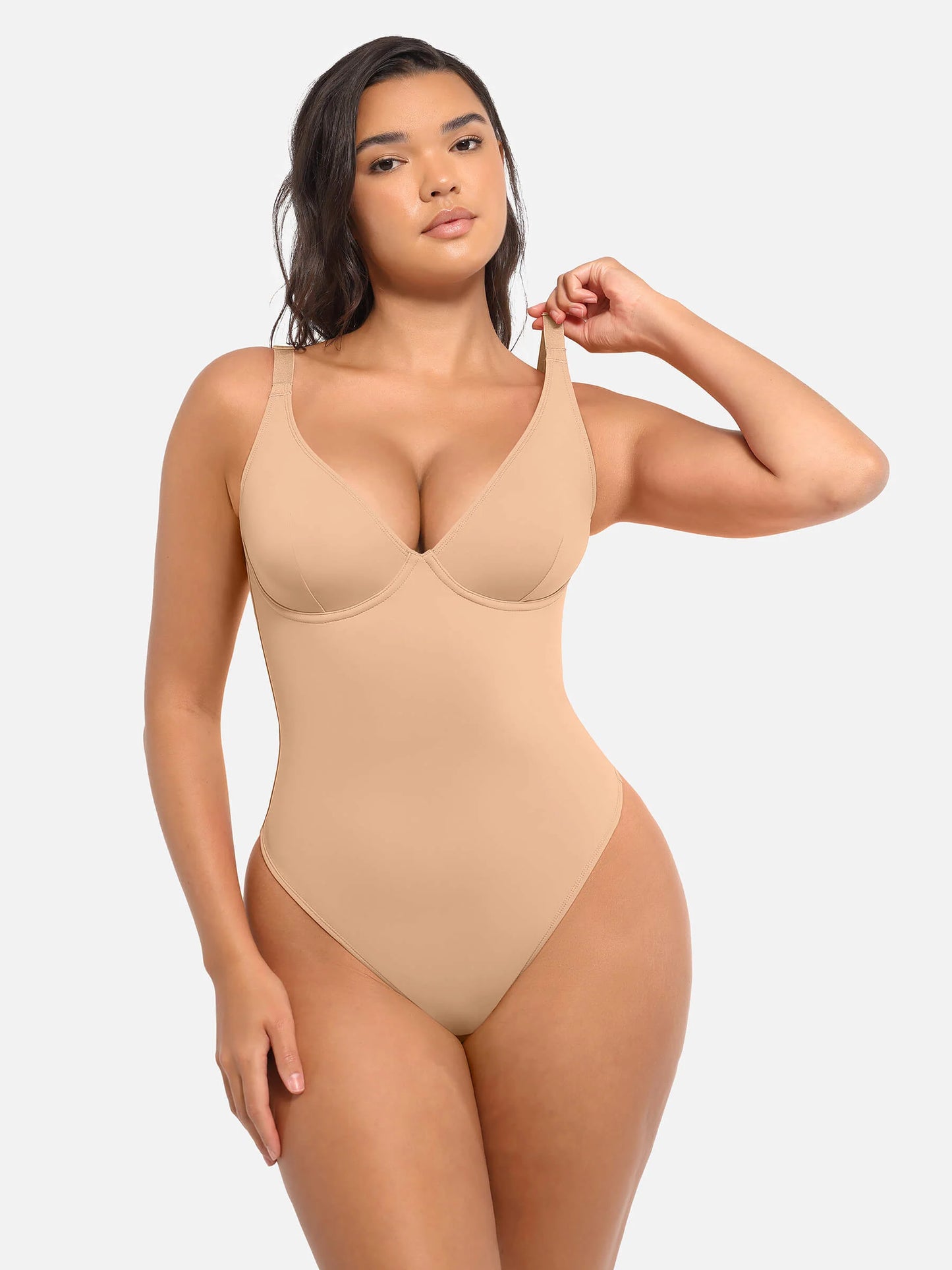 Feelingirl Deep V Neck Tummy Control Shapewear Bodysuit