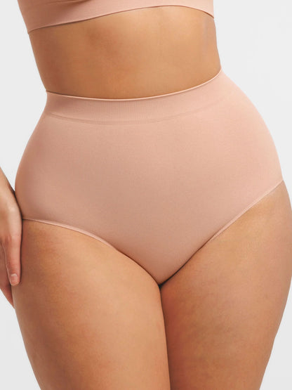 Feelingirl Seamless High-Waist Tummy Control Antibacterial Peach Hip Brief [BOGO]