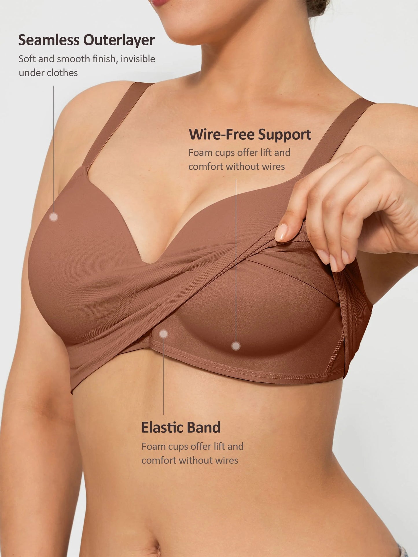 Feelingirl 1 Push-Up Seamless Bra + 1 Smooth Seamless Bra