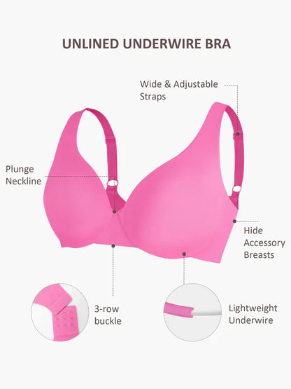 Feelingirl Underwire Adjustable Deep V-neck Bra Bundle