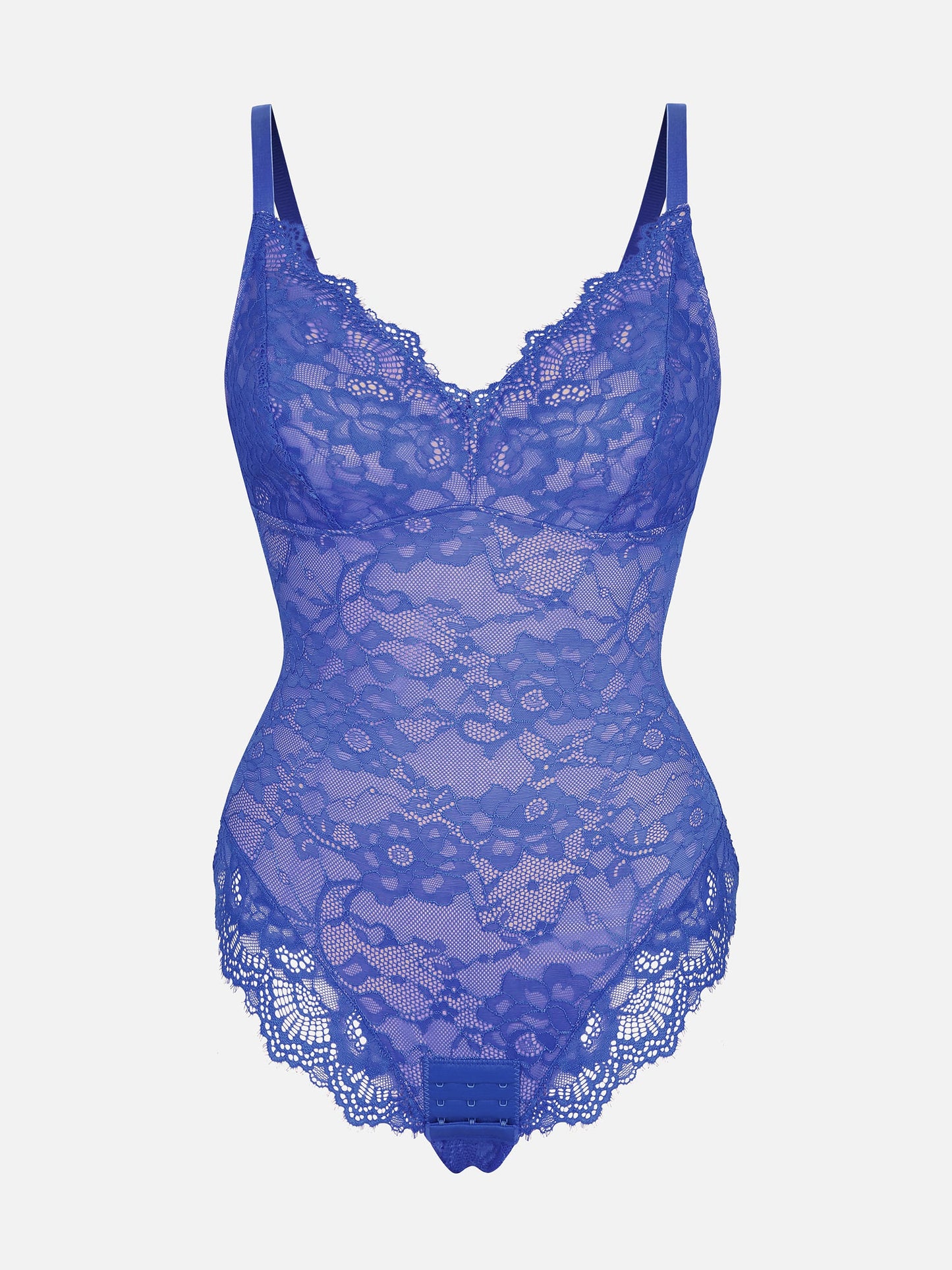 Feelingirl Lace V Neck Full Thong Bodysuit
