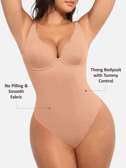Feelingirl V Neck Tummy Control Bodysuit