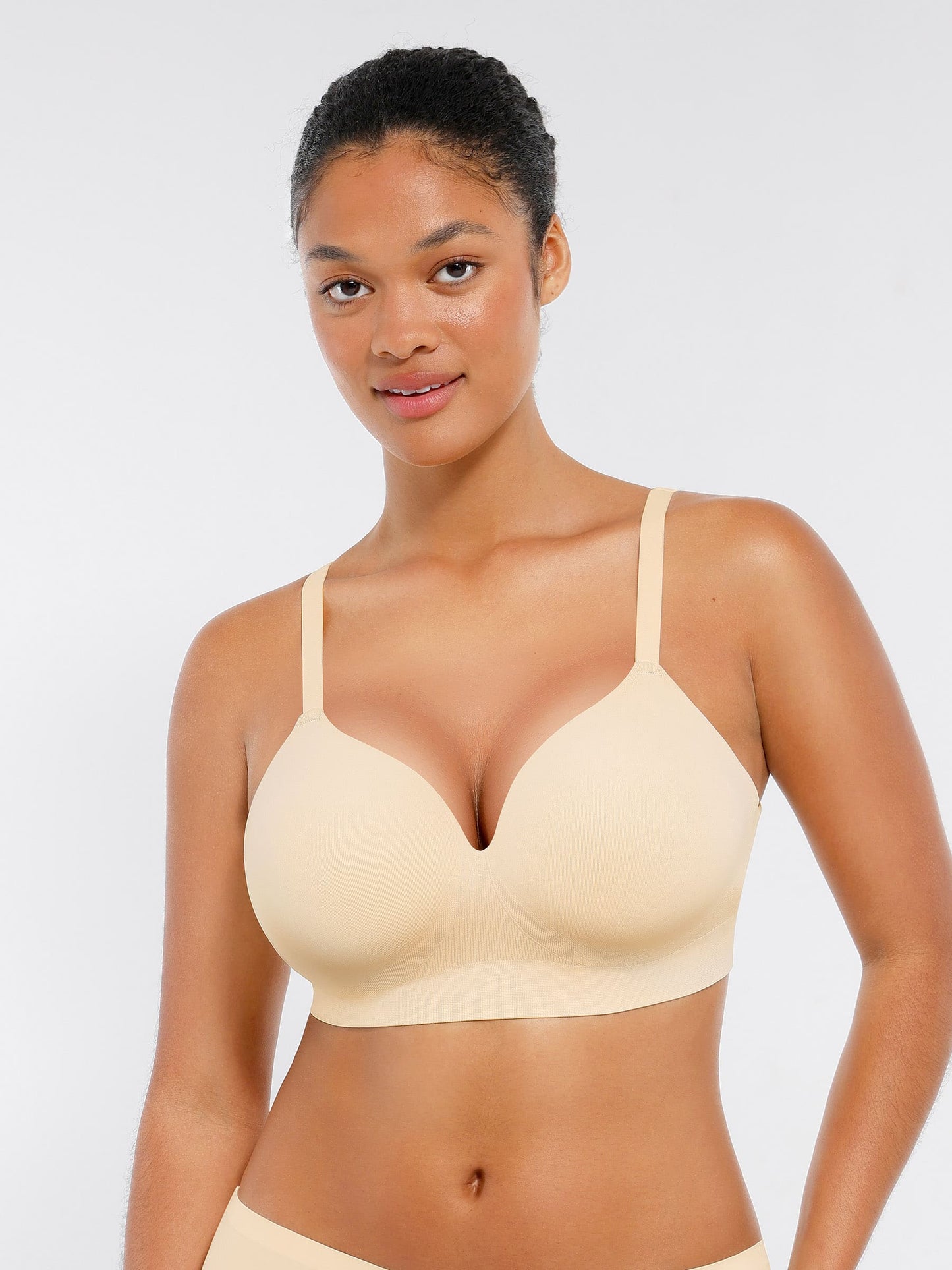 Feelingirl Wireless Seamless Push-Up V-neck Bra