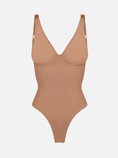 Feelingirl Deep V Neck Tummy Control Shapewear Bodysuit