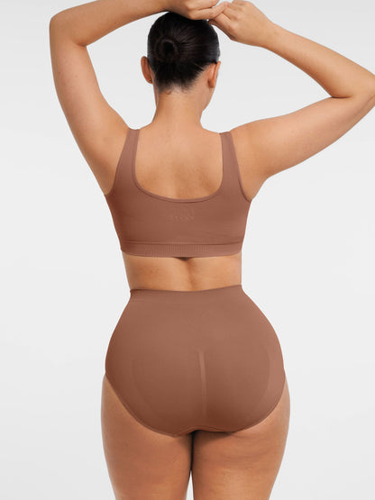 Feelingirl Seamless Wide Straps Bra  & Seamless Tummy Control Brief Set