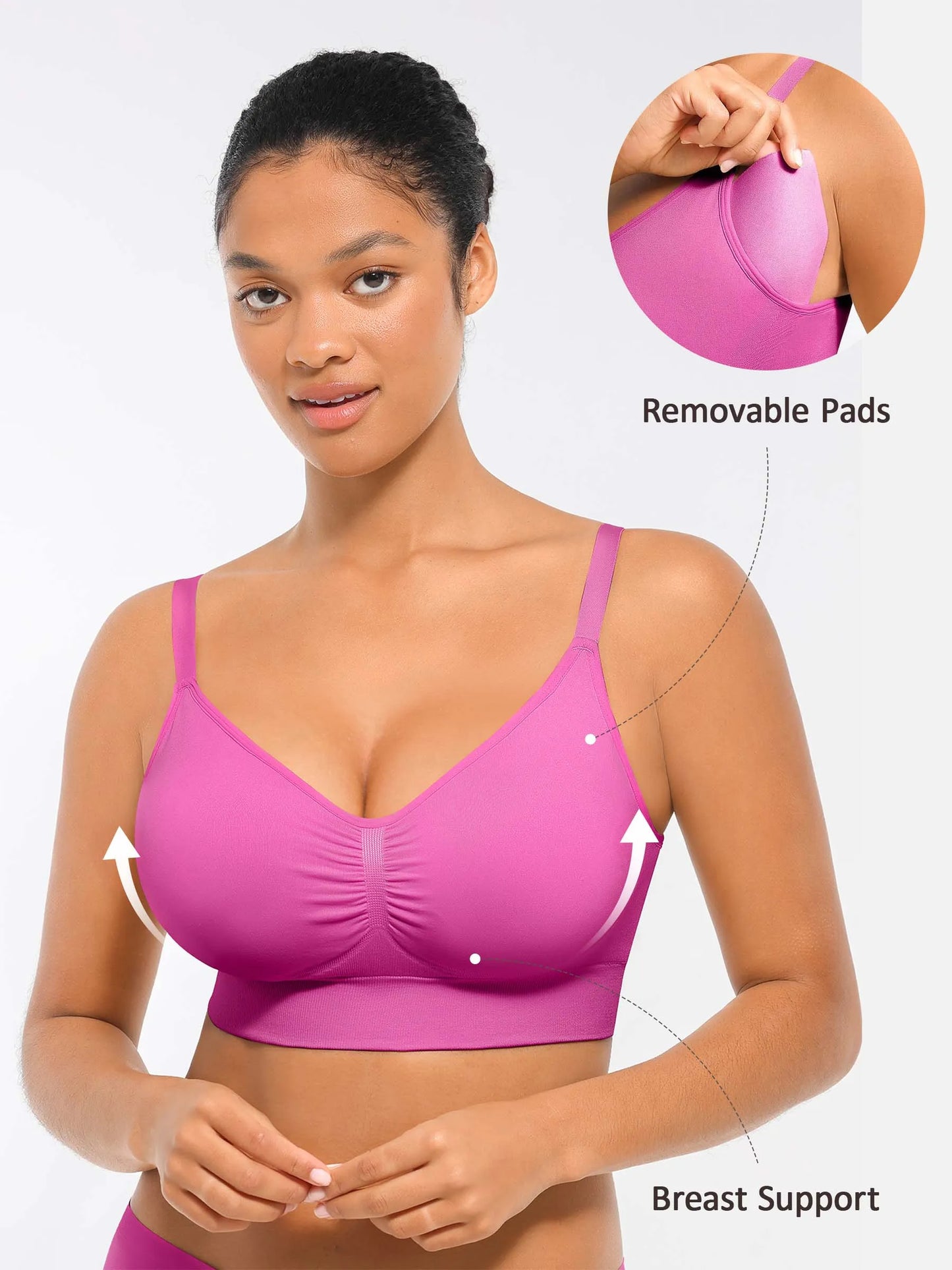 Feelingirl Seamless Everyday Bra with Built-In Soft Padding Bundle
