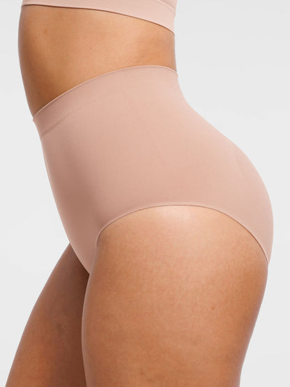 Feelingirl Seamless High-Waist Tummy Control Antibacterial Peach Hip Brief