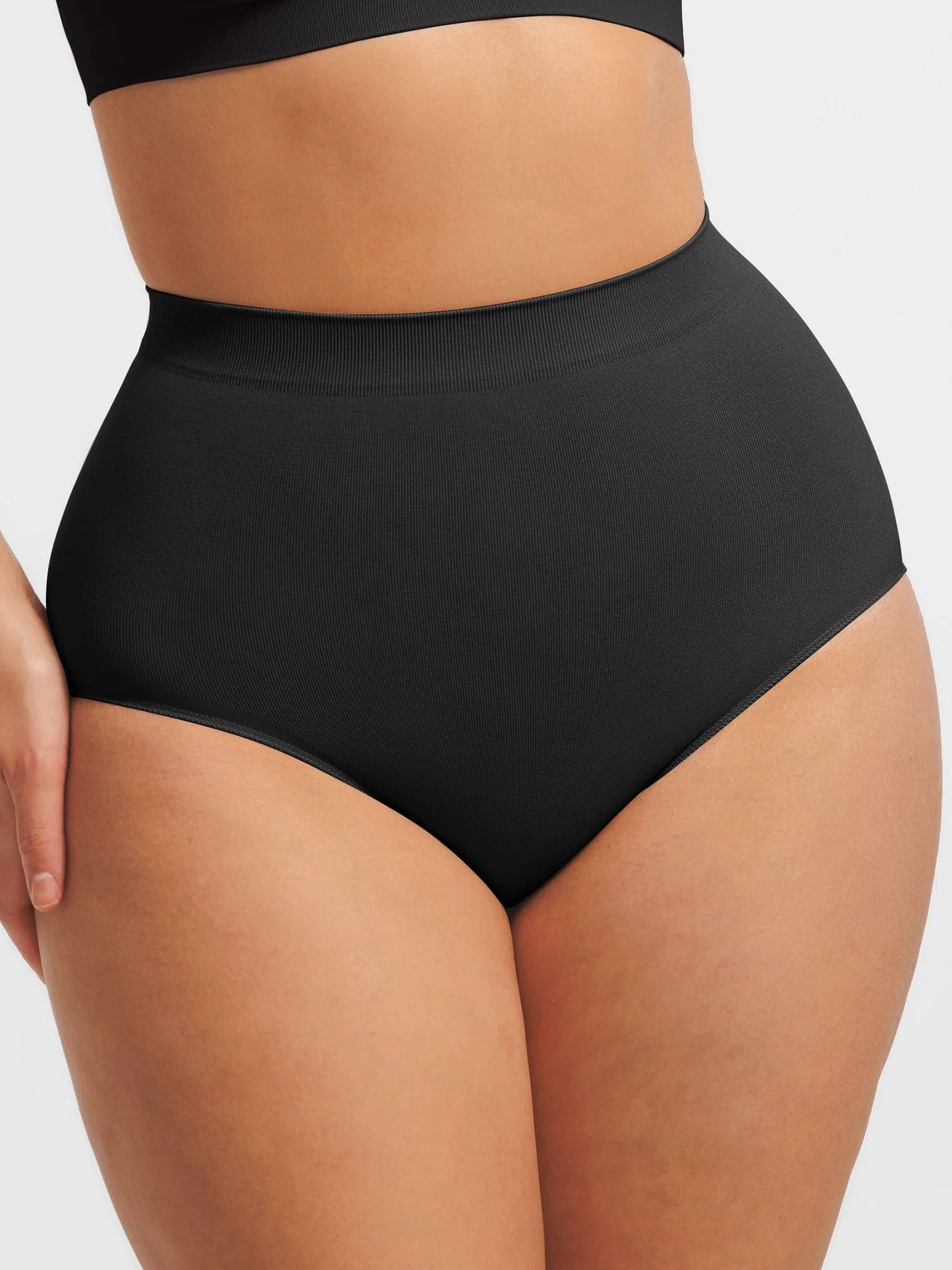 Feelingirl Seamless High-Waist Tummy Control Antibacterial Peach Hip Brief