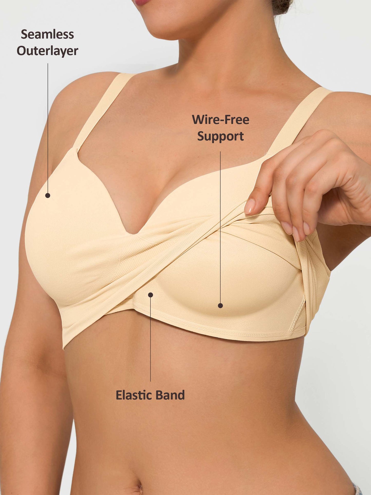 Feelingirl Wireless Push-Up Comfort Full Coverage Bra [BOGO]