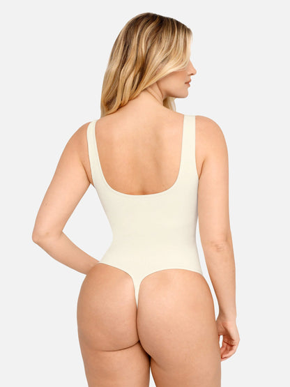 Feelingirl Tummy Control Slimming V Neck Thong Bodysuits